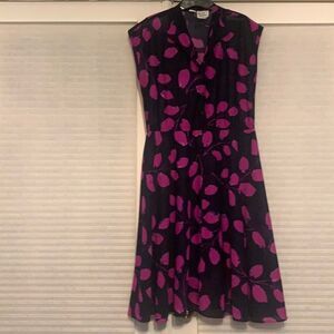 Vintage Murray Meisner Semi Sheer Navy Pink Dress Size Large XL 12 14